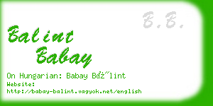 balint babay business card